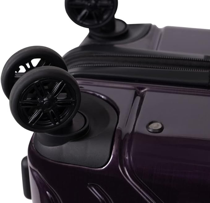 NONSTOP New York Elite Luggage Expandable Lightweight Spinner Wheels hard side shell Travel Suitcase Set, TSA Lock, Double USB Port, 3 packing cubes, Plum, 3-piece Set (20/24/28)