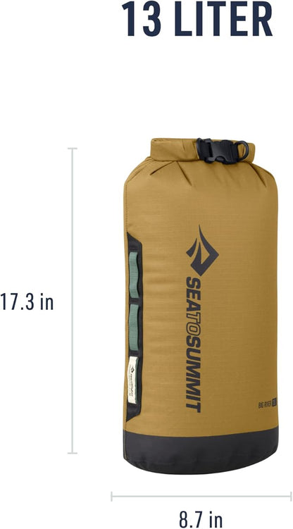 Sea to Summit Big River Dry Bag, Heavy-Duty Dry Storage, 13 Liter, Gold Brown