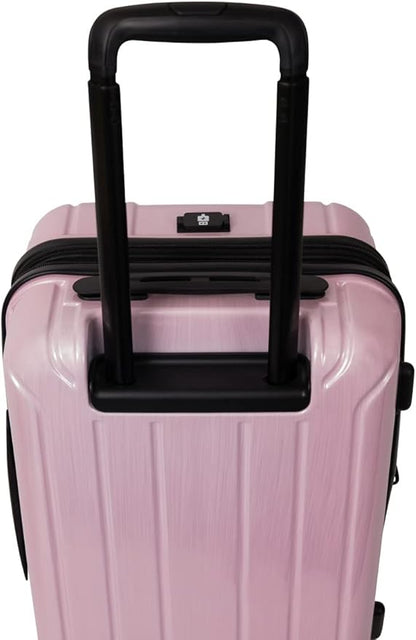 NONSTOP New York Elite Luggage Expandable Lightweight Spinner Wheels hard side shell Travel Suitcase Set, TSA Lock, Double USB Port, 3 packing cubes, Blush Pink, 3-piece Set (20/24/28)