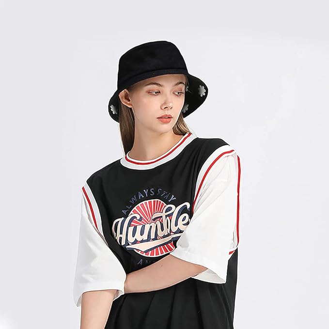 XYIYI Cute Bucket Hat Beach Fisherman Hats for Women, Reversible Double-Side-Wear