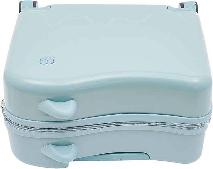Kids Ride-On Suitcase, 18" Rolling Luggage With Lock, Carry on Hardside Trolly Case for Short Trips, Study Tours, Outings, Sky Blue