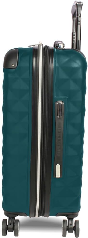 Kenneth Cole REACTION Diamond Tower Collection Lightweight Hardside Expandable 8-Wheel Spinner Travel Luggage, Deep Teal, 24-Inch Checked