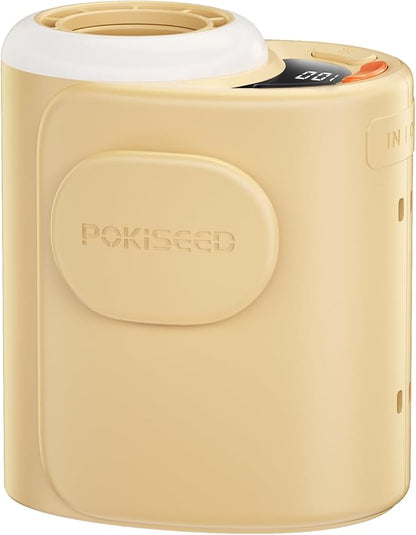 Rugged Portable Fan, 10000mAh Rechargeable Battery, 40H Runtime, 5-Speed Turbo Cooling, Hands-Free Multi-Position Design for Construction, Jobsite, Warehouse, Farm, Camping (Creamy Yellow)