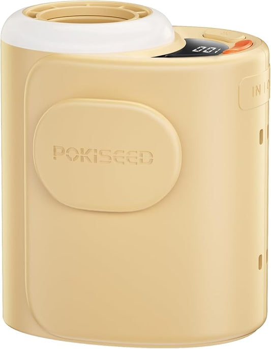 Rugged Portable Fan, 10000mAh Rechargeable Battery, 40H Runtime, 5-Speed Turbo Cooling, Hands-Free Multi-Position Design for Construction, Jobsite, Warehouse, Farm, Camping (Creamy Yellow)
