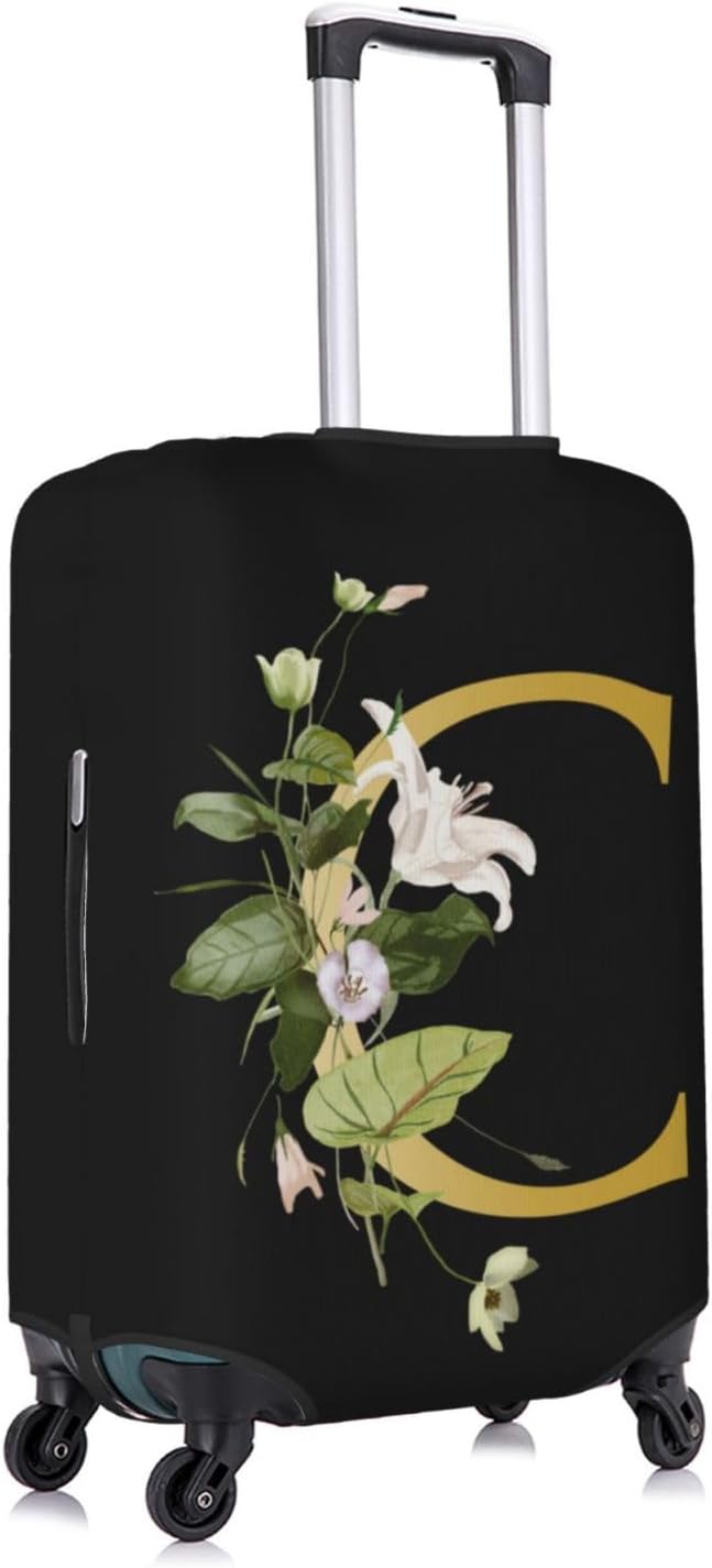 Decorative C Suitcase Protectors Elastic Washable Luggage Covers With Concealed Zippers For 18-32 Inch Luggage (Size L: Fits 25-28 Inch)