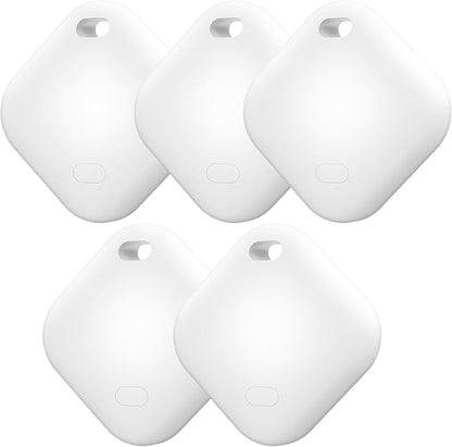 Air Tracker Tag, IP67 Waterproof Bluetooth Tracker, Keychain Finder, Item Locator Compatible with iOS and Android for Backpacks, Suitcases and Wallets, Cars, Keys and Cameras (White-5)