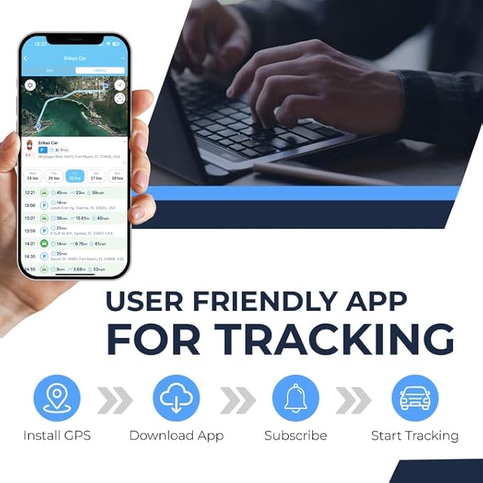 Wired GPS Tracker for Vehicles – No Monthly Fee, NO Subscription – Real-Time 4G Tracking, SIM Included, Trip History, GeoFence, Driving Alerts, Hardwired Hidden Tracking Device for Fleets