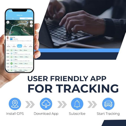 Wired GPS Tracker for Vehicles – No Monthly Fee, NO Subscription – Real-Time 4G Tracking, SIM Included, Trip History, GeoFence, Driving Alerts, Hardwired Hidden Tracking Device for Fleets