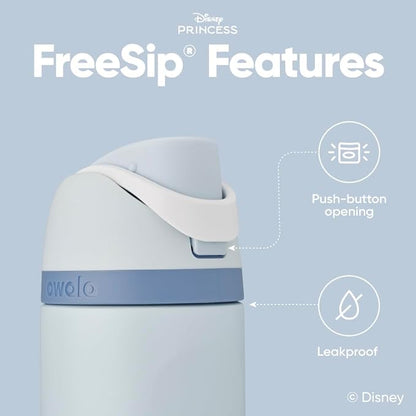 Owala Disney Princess FreeSip Insulated Stainless Steel Water Bottle with Straw for Sports and Travel, BPA-Free Sports Water Bottle, 24 oz, Cinderella