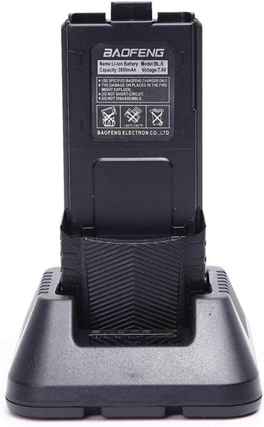 Baofeng UV-5R Dual Band Two Way Radio Handheld Ham Radio Long Range Walkie Talkies Pack of 6 for Hiking Camping Hunting Skiing Trip(Black) with 3800mAh Battery