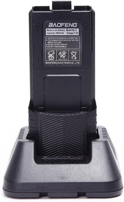 Baofeng UV-5R Dual Band Two Way Radio Handheld Ham Radio Long Range Walkie Talkies Pack of 6 for Hiking Camping Hunting Skiing Trip(Black) with 3800mAh Battery