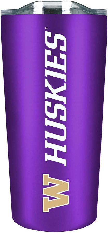 Campus Colors NCAA Stainless Steel Tumbler perfect for Gameday - 18 oz - Double Walled - Keeps Drinks Perfectly Insulated (Washington Huskies - Purple)