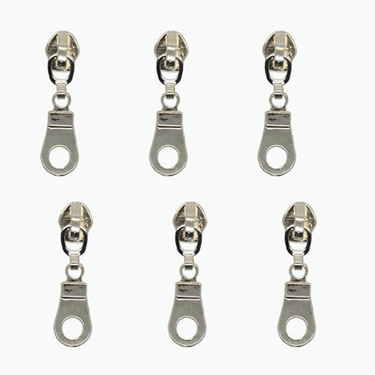 MebuZip 50PCS Silver Pulls for #5 Nylon Coil Zippers Silver Zipper Sliders for Luggages Purses Bags
