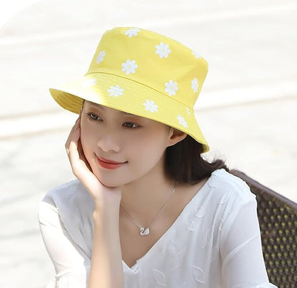 XYIYI Cute Bucket Hat Beach Fisherman Hats for Women, Reversible Double-Side-Wear
