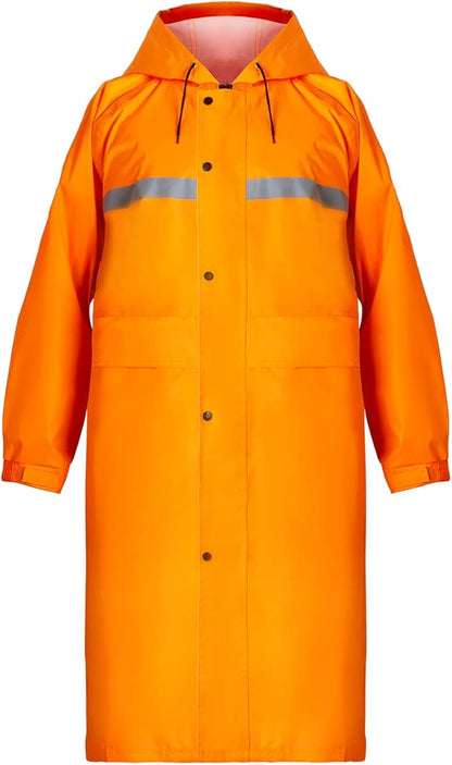 Coralrain Long Hooded Raincoat Safety Waterproof Emergency Rain Jacket Poncho for Men Women Adults