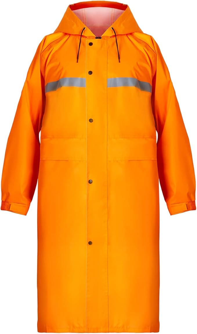 Coralrain Long Hooded Raincoat Safety Waterproof Emergency Rain Jacket Poncho for Men Women Adults