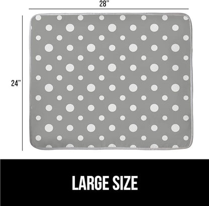 GORILLA GRIP Ironing Mat, Portable Iron Pad, Magnetic Cover for Top of Laundry Washer, Dryer, Table Top, Countertop Blanket, Silicone Coating and Scorch Resistant, Travel Size 28x24, Polka Dots