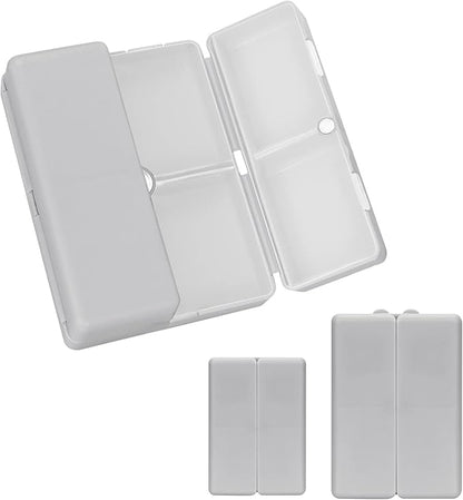FYY 2 Pcs Daily Pill Organizer, 7 Compartments Portable Pill Case Travel Pill Organizer,[Folding Design] Pill Box for Purse Pocket to Hold Vitamins,Cod Liver Oil,Supplements and Medication-Grey