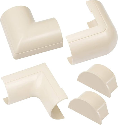 D-Line Large Cable Raceway Accessory Pack, Join 2in x 1in Cord Cover Lengths, 5 Accessories Included, Hide Cords Around a Variety of Angles - Beige
