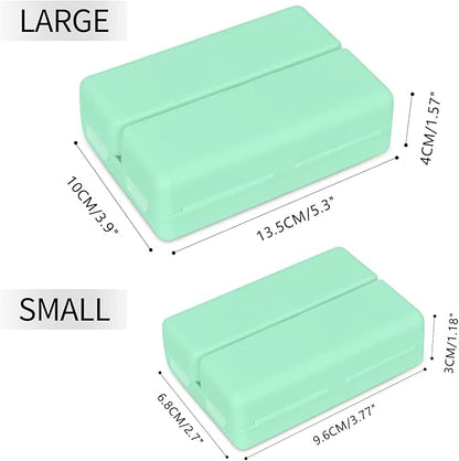 FYY 2 Pcs Daily Pill Organizer, 7 Compartments Portable Pill Case Travel Pill Organizer,[Folding Design] Pill Box for Purse Pocket to Hold Vitamins,Cod Liver Oil,Supplements and Medication-Green