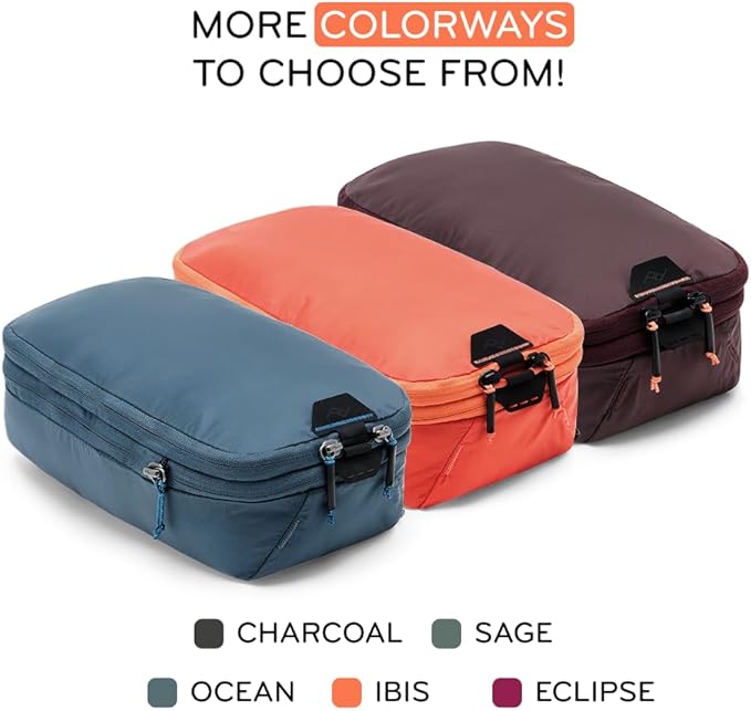 Peak Design Packing Cube, Ocean, Weatherproof Luggage Cube with Dual Compartment Organization, Expansion and Compression, Zipper Opening, Travel Organizer for Men and Women, Size S