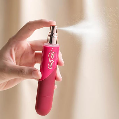 Heart Shaped Double Head Spray Nozzle Two-in-One travel perfume bottle - 2pc 5ml+5ml refillable atomizer for on-the-go elegance, perfect for travel perfume lovers