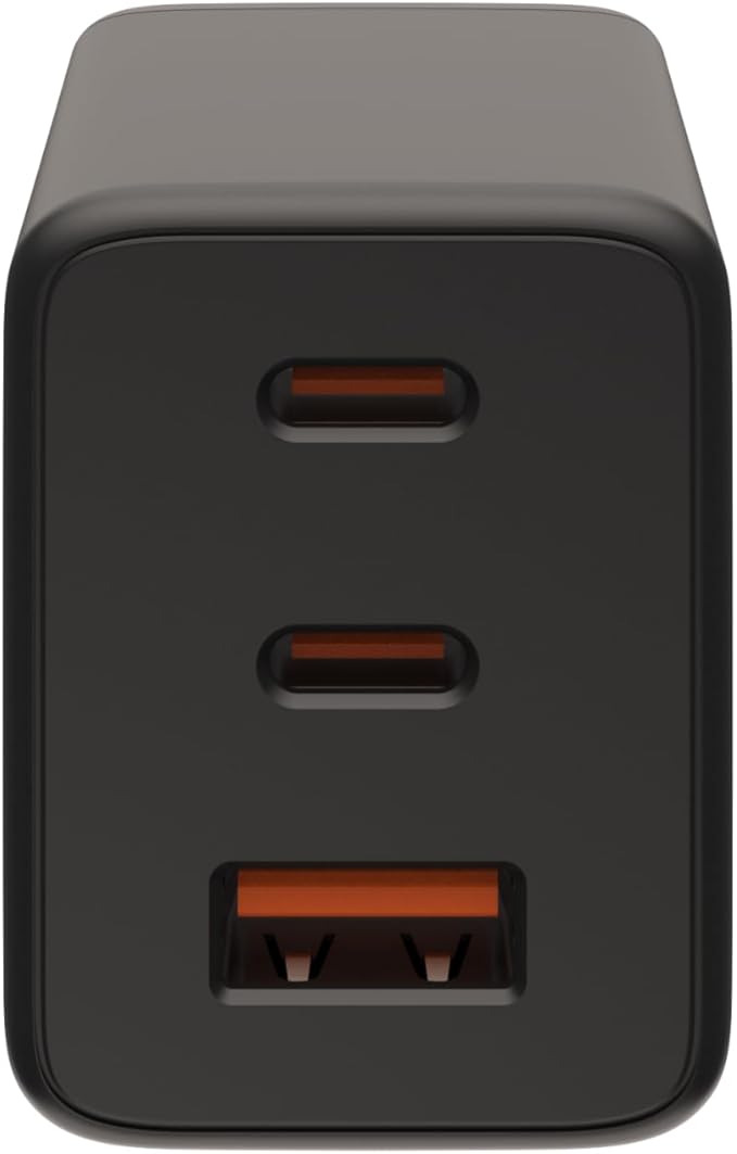 URBAN ARMOR GEAR UAG SRG 65W GaN 3-Port Wall Charger - USB USB-C Multiport Foldable Compact Travel PD 3.0 Quick Charging Power Adapter for Smartphone & Tablet, Black
