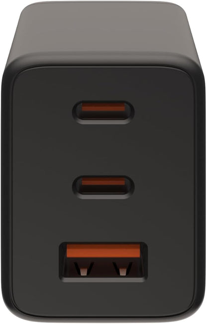 URBAN ARMOR GEAR UAG SRG 65W GaN 3-Port Wall Charger - USB USB-C Multiport Foldable Compact Travel PD 3.0 Quick Charging Power Adapter for Smartphone & Tablet, Black