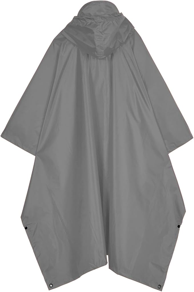 Hooded Rain Poncho for Adult, Waterproof Lightweight Raincoat for Hiking Camping