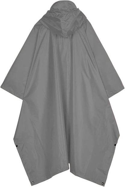 Hooded Rain Poncho for Adult, Waterproof Lightweight Raincoat for Hiking Camping
