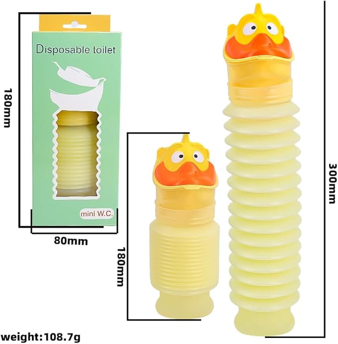 Pee Bottles for Kids Boys Men Women, Adjustable Emergency Urinal 750ml, Portable Leakproof Pocket Toilet for Car, Travel Urinals, Collapsible Urinals Mini Mobile Toilet Potty,1 PCS(Yellow)