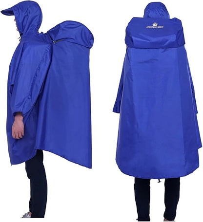 Adventure World Globotrekker Backpack Poncho Lightweight Waterproof Rain Poncho for Hiking, Camping, Travel & Outdoor Use