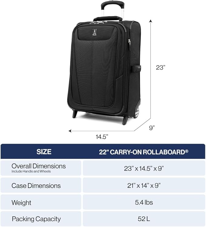 Travelpro Maxlite 5 Softside Expandable Upright 2 Wheel Carry-on Luggage, Lightweight, 22-Inch — Slate Green