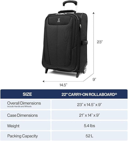 Travelpro Maxlite 5 Softside Expandable Upright 2 Wheel Carry-on Luggage, Lightweight, 22-Inch — Slate Green