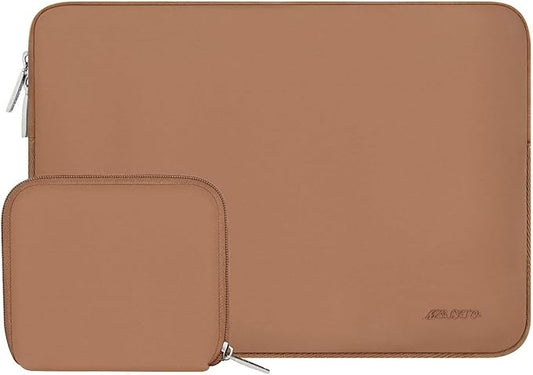 MOSISO Laptop Case 13.3 inch, 13-13.3 inch Laptop Sleeve Bag Compatible with MacBook Air/Pro 13/Pro 14 M5 M4 M3 M2 M1, HP Dell ASUS Lenovo, Neoprene Computer Sleeve Bag with Small Case, Brown