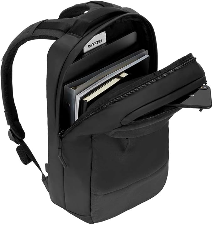 Incase Compact City Backpack – 18L Everyday Travel Tech Backpack and Laptop Bag for Work or School – Three Pockets, 16” Padded Laptop Sleeve, Quick Access Pocket – Black
