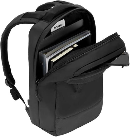 Incase Compact City Backpack – 18L Everyday Travel Tech Backpack and Laptop Bag for Work or School – Three Pockets, 16” Padded Laptop Sleeve, Quick Access Pocket – Black