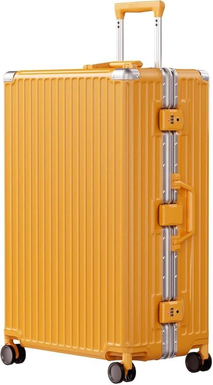 AnyZip Luggage PC+ABS Aluminum Frame Zipperless Checked Luggage Hard Shell Suitcase with TSA Lock Double Spinner Wheels 28 Inch Orange