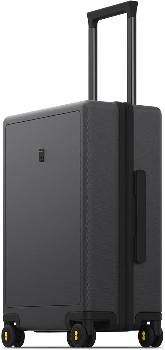 LEVEL8 Rolling Carry on Luggage Airline Approved, Carry-on Suitcases with Wheels, Lightweight Luminous Textured Luggage for Men Women, Tsa Lock, 20 Inch, Dark Grey