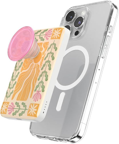 PopSockets PowerPack for MagSafe, Portable Phone Charger, Magnetic Wireless Portable Charger, 5000mAh - Desert Mosaic