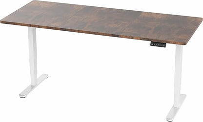 VIVO Electric 71 x 30 in Dual Motor Rustic Sit Stand Desk, Memory Height Adjustment, 2B Series, Vintage Brown Top White Frame, DESK-KIT-2W7N