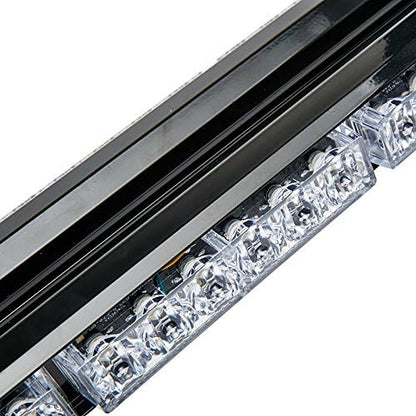 26.5" Red White 54 LED Emergency Warning POV Light Bar For Firefighter Trucks EMS First Responder Flashing Strobe Traffic Advisor Double Side with Magnetic Base (26.5" 54LED, White/Red)