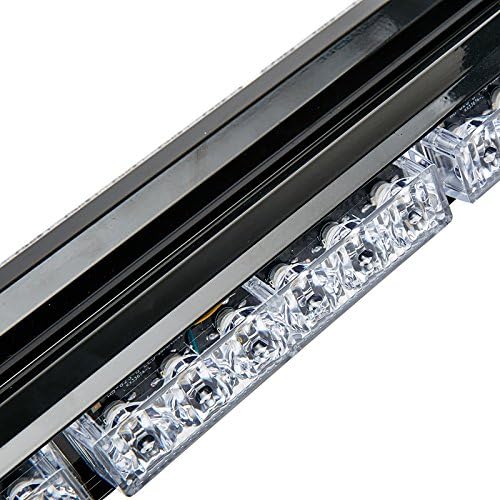 26.5" Amber white 54 LED Automotive Rooftop Beacon Emergency Warning Flashing Snow Plow Light Bar Strobe Light Traffic Advisor For Tow Work Truck with Magnetic Base Double Side