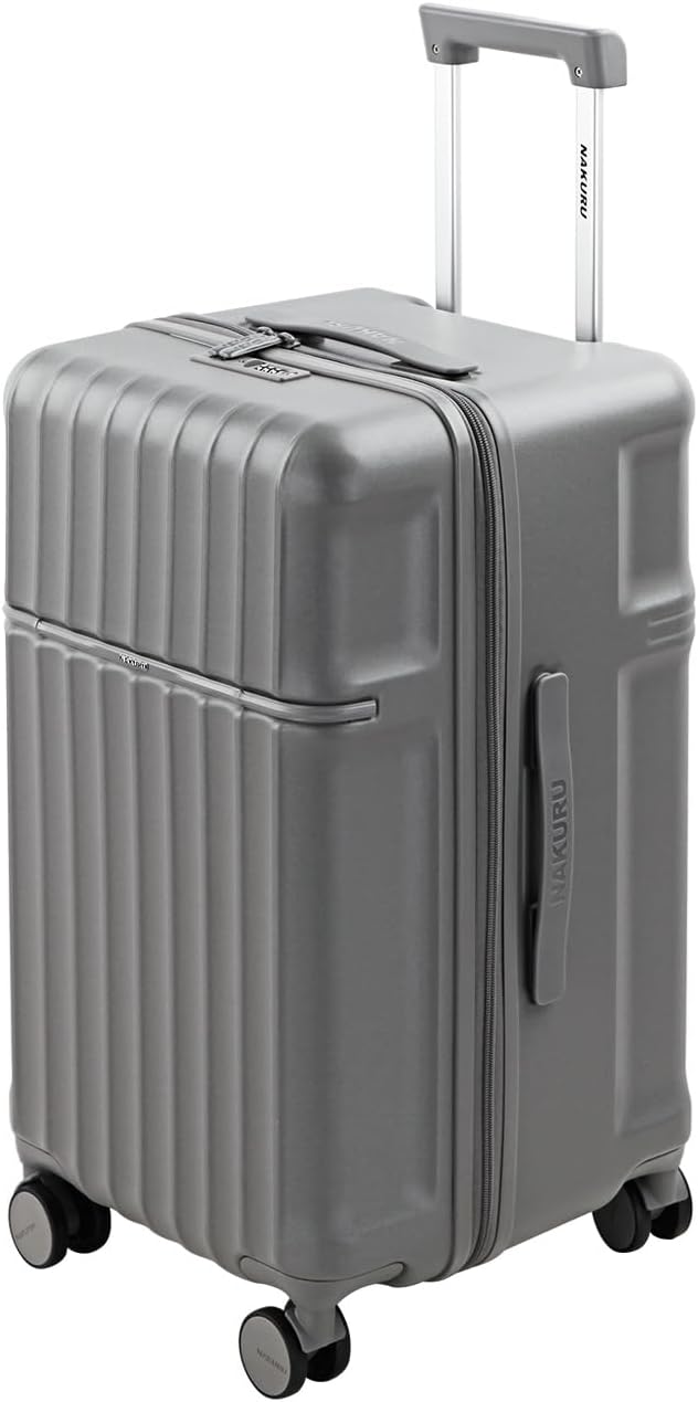 20 Inch Hardside Carry-On Luggage with Spinner Wheels, TSA Lock, Double Zippers, Thick PC Shell, Lightweight Travel Suitcase for Business, Weekend, and International Trips(Grey)