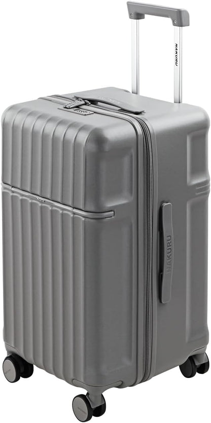 20 Inch Hardside Carry-On Luggage with Spinner Wheels, TSA Lock, Double Zippers, Thick PC Shell, Lightweight Travel Suitcase for Business, Weekend, and International Trips(Grey)
