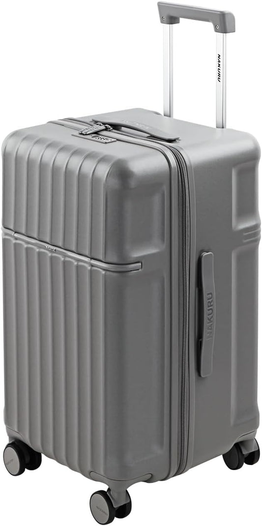 20 Inch Hardside Carry-On Luggage with Spinner Wheels, TSA Lock, Double Zippers, Thick PC Shell, Lightweight Travel Suitcase for Business, Weekend, and International Trips(Grey)