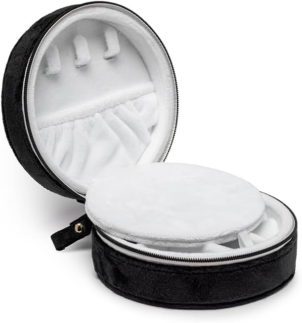 Living Royal Jewelry Travel Case – Portable Box with Mirror and Zipper for Rings, Necklaces, Earrings, Bracelets (Dancing Skull)