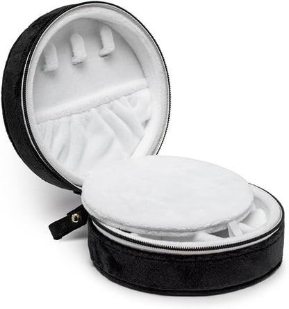 Living Royal Jewelry Travel Case – Portable Box with Mirror and Zipper for Rings, Necklaces, Earrings, Bracelets (Dancing Skull)