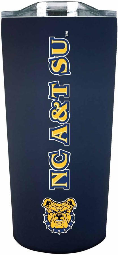 Campus Colors NCAA Stainless Steel Tumbler perfect for Gameday - 18 oz - Double Walled - Keeps Drinks Perfectly Insulated (North Carolina A&T State University - Navy)