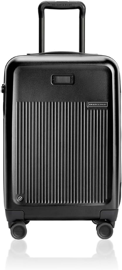 Briggs & Riley Essential 22" Carry On Expandable Spinner - Luggage for Travel, Suitcases with Wheels, Hardside Rolling Bag for Men & Women, Self-Repairing Zipper - Sympatico Collection, Black
